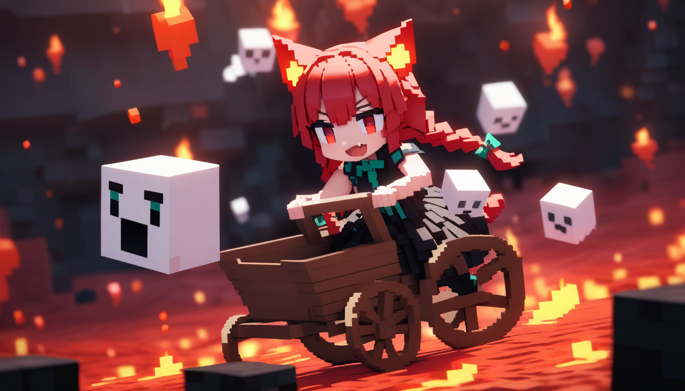 Orin pędzi wózkiem przez Nether